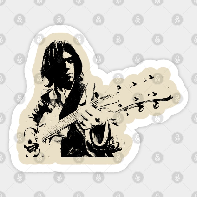 Neil Young  // Vintage Style Design Sticker by Indanafebry